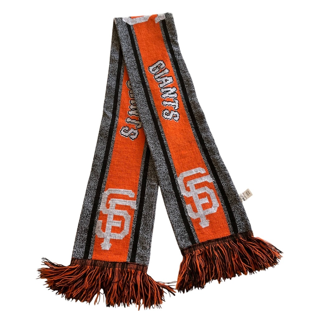FOCO San Francisco Giants Scarf Unisex OS Orange Black Knit‎ Fringe SF Logo